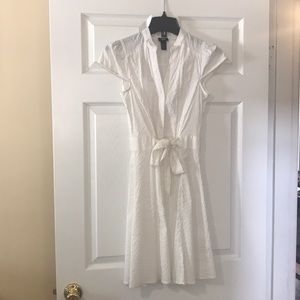 White tie front dress